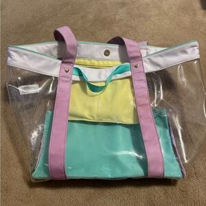 Stoney Clover Lane for Target Clear Tote with Pastel Pink, Yellow, and Teal